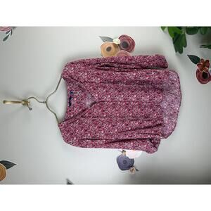 Tom Tailor Pink Front Button Floral Sheer Lightweight Blouse - Size - 34